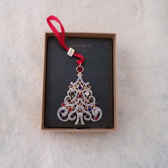 2021 Monet Rhinestone Christmas Tree Ornament Decoration - Picture 1 of 5